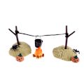Miniatyrbild 3 av 8: 1Set 1:12 Dockhus Halloween Skräck Dekor Leksak Fladdermus Skalle Kvast one size