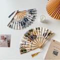 Miniatyrbillede 7 af 8: Stilful Silke Fan Foldbar Fan Bryllupsfan Kunstgaver Dans Hånd F Gray A