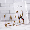 Miniatyrbilde 3 av 8: Iron Art Magazine Display Stativ Oppvaskstativ Tallerken Skål Bilde Fr White M