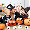 Pikkukuva 6 / 8: 60 kpl Muoviset Halloween-silmät Ping Pong -silmät lapsille T Army green