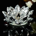 Miniatyrbild 3 av 5: 60 mm kvartskristall Lotus Flower Hantverk Glas Fengshui prydnad Red one size