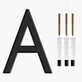 Pikkukuva 1 / 5: Osoite Big Modern Door Alphabet kelluvat talon numero kirjaimet Black A