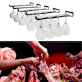Miniatyrbilde 3 av 5: 30cm Stemware Vinglassstativ Veggmonterbar Smijern Svart 40*20*20