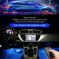 Pikkukuva 5 / 5: 4x 9LED RGB auton sisäilmatunnelma Jalkatilan nauhavalo USB Ch Black One Size