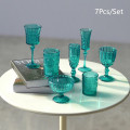 Miniatyrbilde 1 av 8: 7 Stk 1:6 Dukkehus Miniatyr Vannkopp Vinglass Champagne Gla Dark green One Size