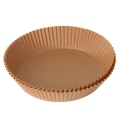 Miniatyrbillede 3 af 8: Air Fryer Engangspapir Liner Non-Stick Mat Steamer Rund Pa Brown 25 Pcs White