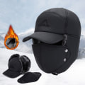 Pikkukuva 2 / 5: Talvi lämmin paksu tekoturkis Bomber Hat korvaläppä Cap Ski Therma Black One Size