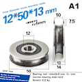Miniatyrbild 8 av 8: 12*50*13mm spårhjul Metall U-spår ståltrådslyftning A2 A2