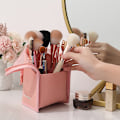 Miniatyrbillede 4 af 8: 1 stk Stand kosmetiktaske til kvinder Klar lynlås makeuptaske Trave Pink onesize