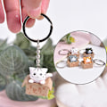 Miniatyrbillede 5 af 5: Dejlig tegneserie kat nøgleringe kæder vedhæng Ornament til taske Ca White