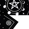 Miniatyrbillede 6 af 8: Tarots Dug Triple Moon Pentagrams Pagan Alter Cloth Flan Style 2 B