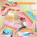 Miniatyrbillede 3 af 5: Pop Fidget Taske til Piger, Fidget Legetøj Taske Push Bubble Popper Håndtaske Crossbody Taske til Piger Kvinder, Stress Relief Fidgets Skoleartikler (FMY)