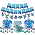 Pikkukuva 1 / 5: Lilo ja Stitch -syntymäpäiväkoristeet, Stitch -syntymäpäivälippu, kakun koristeet, ilmapallot, Stitch -teemainen syntymäpäiväjuhlan koristeet (FMY)