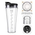 Miniatyrbilde 3 av 5: Blender Reservedeler for Ninja SS101 24 Oz Miksekopp med Lekkasjesikre Lokk Tynn Bunndesign BPA-fri Miksekopp for SS100 SS101 SS300 (FMY) as the picture 1pc