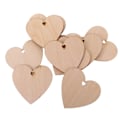 Miniatyrbilde 2 av 5: 100 stk. Ubehandlet hjerteformet treutskjæring med hull for håndverk 20mm 25stk 80mm  (FMY) Wood