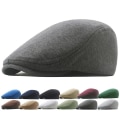 Miniatyrbillede 4 af 5: 1 stk. bomuldshat til mænd og kvinder, blød, afslappet beret, ensfarvet unisex retrohat (FMY) White one size
