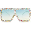 Miniatyrbillede 1 af 5: Ekstra Store Firkantede Elton Krystal Solbriller Bling Rhinestone Koncertbriller (FMY)