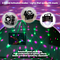 Miniatyrbilde 4 av 5: Festlys Discokule Lys DJ Disco Lys Lydaktivert LED Lys 6 Farger For Rom Dansfester Karaoke Show Klubbdekorasjoner (FMY) Black