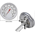 Miniatyrbilde 1 av 4: Grilltermometer i rustfritt stål - 500°C/1000°F Analogt ovnstermometer for pizzaovner, griller og vedfyrt matlaging_DP (FMY)