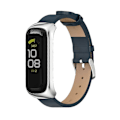 Miniatyrbillede 2 af 3: Mikrofiber Læder Urrem til Samsung Galaxy Fit 2 (FMY) Blue Silver