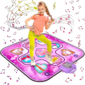 Miniatyrbild 1 av 2: Dansmatta Leksaker för 3-12 år gamla flickor Födelsedagspresenter, Musikdansmatta för barn, Dansmatta med LED-lampor (FMY)