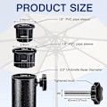 Miniatyrbillede 1 af 3: Patio Parasol Base Stativ Hul Ring Prop Cover Parasol Stativ Udskiftningsdel Patio Parasol Udskiftningsdele 6 stk Sort)  (FMY)