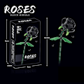 Miniatyrbillede 1 af 3: Rose Flower Building Block Flower Assembly Immortal Flower  (FMY) Black