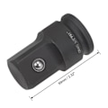 Miniatyrbilde 3 av 4: 1/2 Tommes Driv X 1 Tommes Slagkontakt Adapter Hunn Til Hane Cr-mo Otn