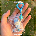 Miniatyrbillede 1 af 5: Ny Flocking Mini Labubu Vinyl Spirende Udsøgt Nøglering Sød Taske Mobiltelefon Dukke Gave Vedhæng Tilbehør Kawaii Legetøj Gave (FMY) l