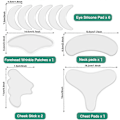 Miniatyrbilde 3 av 5: Patches for å redusere rynker Sett med 11 stk Ansiktsrynkefjernerstrips, Anti-rynke patches for panne øye nakke bryst og silikonpute (FMY)