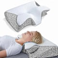 Miniatyrbild 1 av 4: Memory Foam Cervicalkudde, 2 i 1 Ergonomisk Kontur Ortopedisk Kudde för Nacksmärta, Konturerade Stödkuddar för Sidosovare Ryggsovare Magsovare (FMY) A 59x37x12