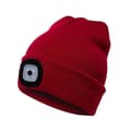 Strikket lue med LED-lys og knappecellebatteri (FMY) Red
