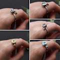 Miniatyrbillede 4 af 5: OM Mantra Lotus Blomster Roterende Ring Justerbar Fingerring Bønnehjulsringe (FMY) Style 4