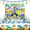 Pikkukuva 4 / 5: Syntymäpäiväkoristeet Pojat Tytöt Vaaleanpunainen Pikachu Paperilautaset Kupit Pöytäastiastosetti Ilmapallot Deco Lapset Vauvan Sukupuolen Ilmoitusjuhlat Tarvikkeet (FMY) 10pcs Spoons