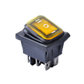 Pikkukuva 2 / 2: 3-asentoinen LED-6-nastainen autoveneen keinukytkin ON-OFF-ON DPDT vedenpitävä 15A 12VAC (FMY) Yellow