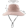 Miniatyrbild 2 av 5: Dam sommar solhatt bred brätte utomhus UV-skydd hatt hopfällbar hästsvans hink keps för strand fiske vandring  (FMY) Pure pink