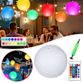 Miniatyrbillede 4 af 5: LED Lys 16 Farver Lysende Strandbold Multifunktionel Dekorativ Bold til Havefest (FMY) Set A