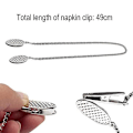 Miniatyrbillede 5 af 5: 2 stk. Servietkæde Servietholder Servietklemmer Kæde Fleksibel Lanyard Halsrem til Seniorer Ældre A  (FMY) Silver