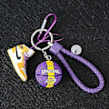 Miniatyrbillede 2 af 4: Klassisk 2022 1:6 Realistisk Min 3D Jordan Basketball Nøglering med Mini Sko, Gul, 5cm  (FMY)