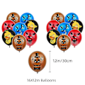 Pikkukuva 4 / 4: Fnaf-teemaisen syntymäpäiväjuhlatarvikkeet - lippu, ilmapallot, kakun ja kupkakenkien koristeet, Halloween-koristeet (FMY)