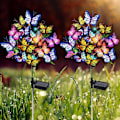 Miniatyrbillede 1 af 5: 2 stk. Solcelledrevet Sommerfuglformet Trælampe til Udendørsbelysning, Gulvlampe, Havegård, Have, Balkon, Græsplæne, Jordindstiklampe med (FMY) 2 Butterfly Tree Solar Lights