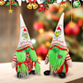 Miniatyrbillede 4 af 5: 2 stk. Jule-Grinch-Nisse Dekorationer, Søde Håndlavede Jule-Grinch-Nisse Ornamenter (FMY)