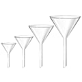 Miniatyrbilde 4 av 5: 4 stk Laboratorieglass-trakter, Skoleundervisningstrakter, Kort Stilk, Eksperimenttrakter, Klare Trakter (FMY)