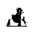 Miniatyrbillede 1 af 2: Kagefigur i par med hunde-stil til bryllup / jubilæum / fødselsdagsfest (sort)  (FMY)