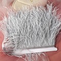 Miniatyrbillede 3 af 5: 1 meter strudsefjer trim 10-15cm fjer selvkantbånd til diy brudekjole sort (FMY)