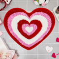 Miniatyrbilde 4 av 5: Baderomsmatte for Valentinsdagen, Sklisikker Hjerteformet Badematte, Myk Vaskbar Dusjmatte i Kjærlighetsform (FMY) A 40cm