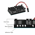 Miniatyrbilde 2 av 5: for Raspberry Pi 4 Model B Dobbel Vifte med Kjøleribbe Ultimate Dobbel Kjølevifte Kjøler for Raspberr (FMY) black