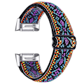 Miniatyrbillede 2 af 5: Elastisk nylonrem med justerbart spænde flettet urrem til Fitbit Charge 6/5 - 14#  (FMY) Multicolor Style C Fitbit Charge 6