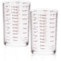 Miniatyrbild 1 av 4: Mätkopp Shot Glas 4 Ounce/120ML Flytande Tungt Högt Espressoglas Kopp Röd Linje (2, Röd)  (FMY)