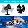 Miniatyrbilde 2 av 5: LED-projektor Julelys Snøfall Lys Med Fjernkontroll IP65 Vanntett Utendørs og Innendørs Juledekorasjon Snøfnugg LED Christ  (FMY)